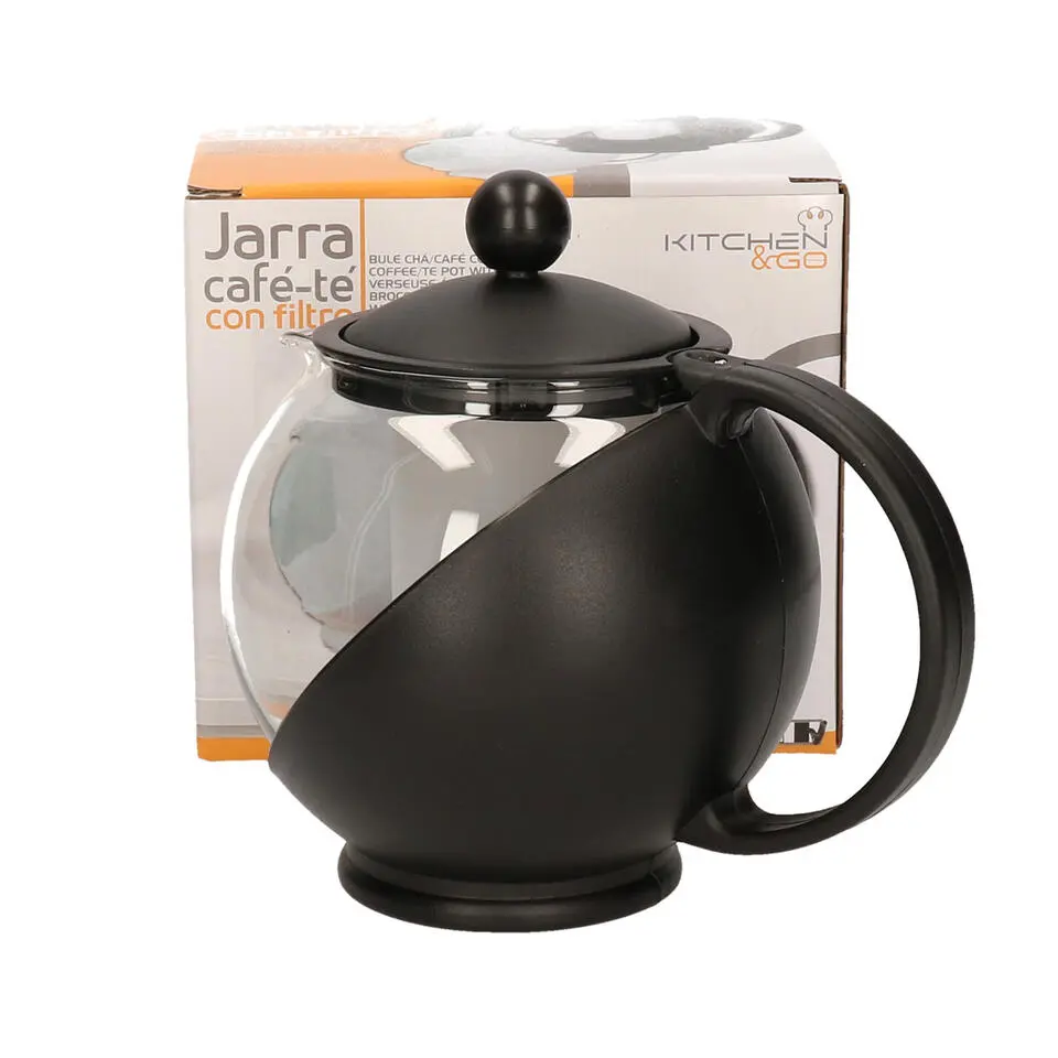 Gerimport Theepot - met infuser - zwart - 750 ml