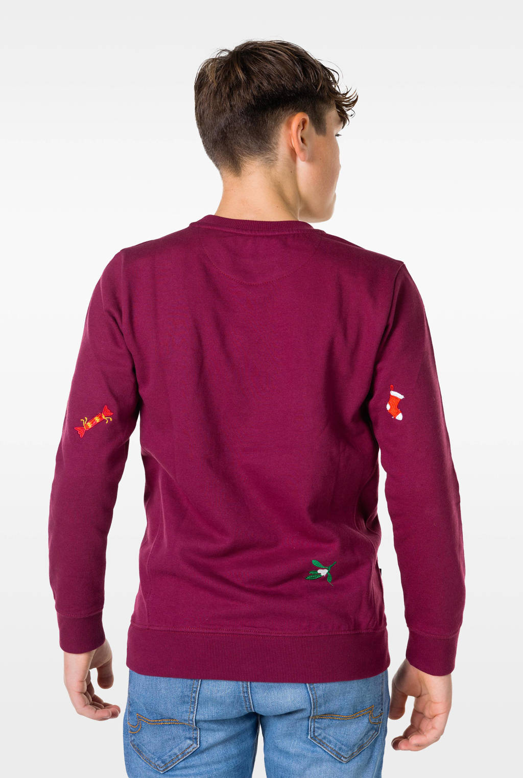 OppoSuits sweater X-Mas Icons met all over print bordeaux