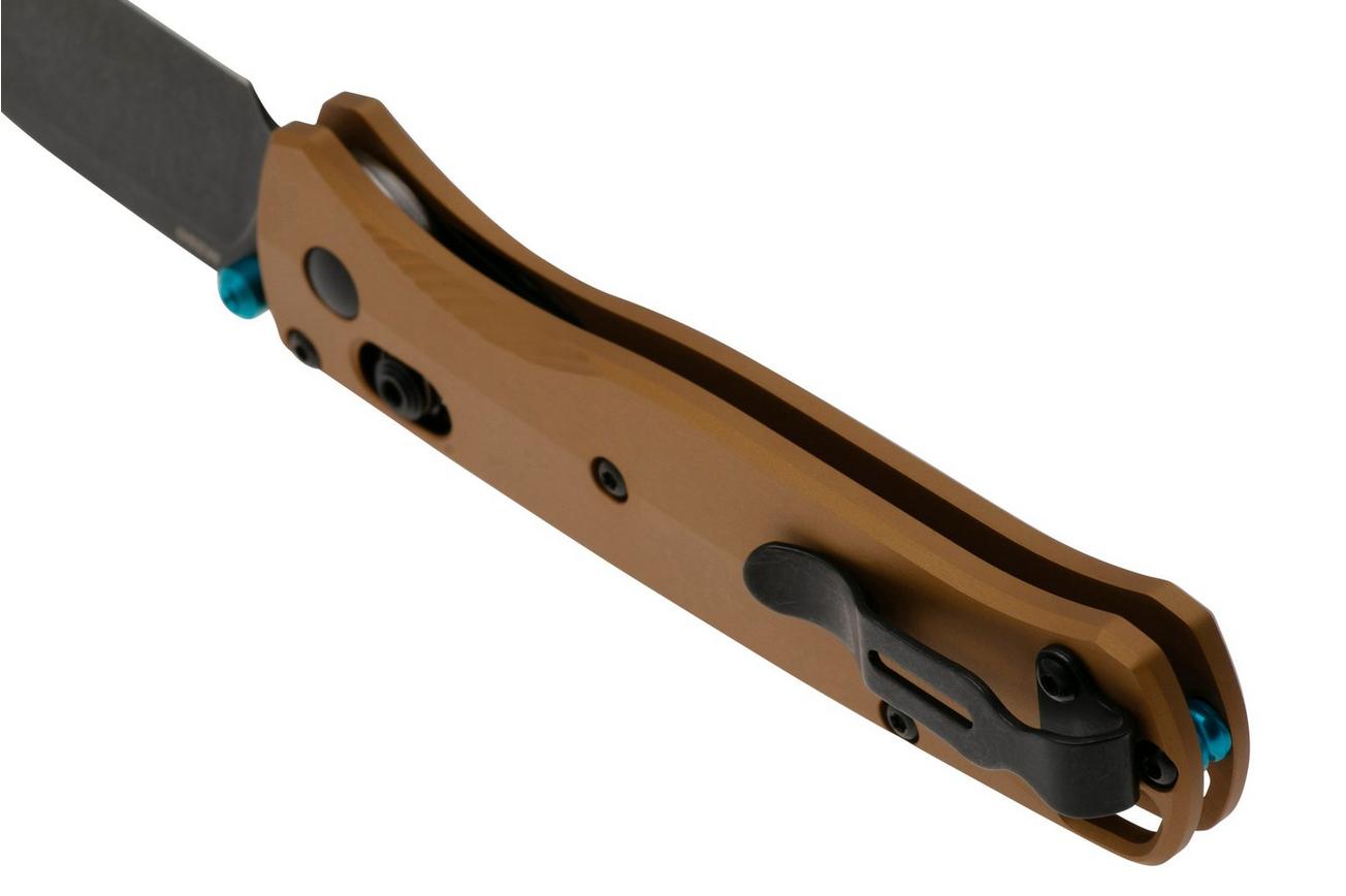 Benchmade Bugout 535BK-07 Blackwashed M390,  Burnt Brass Aluminium, zakmes