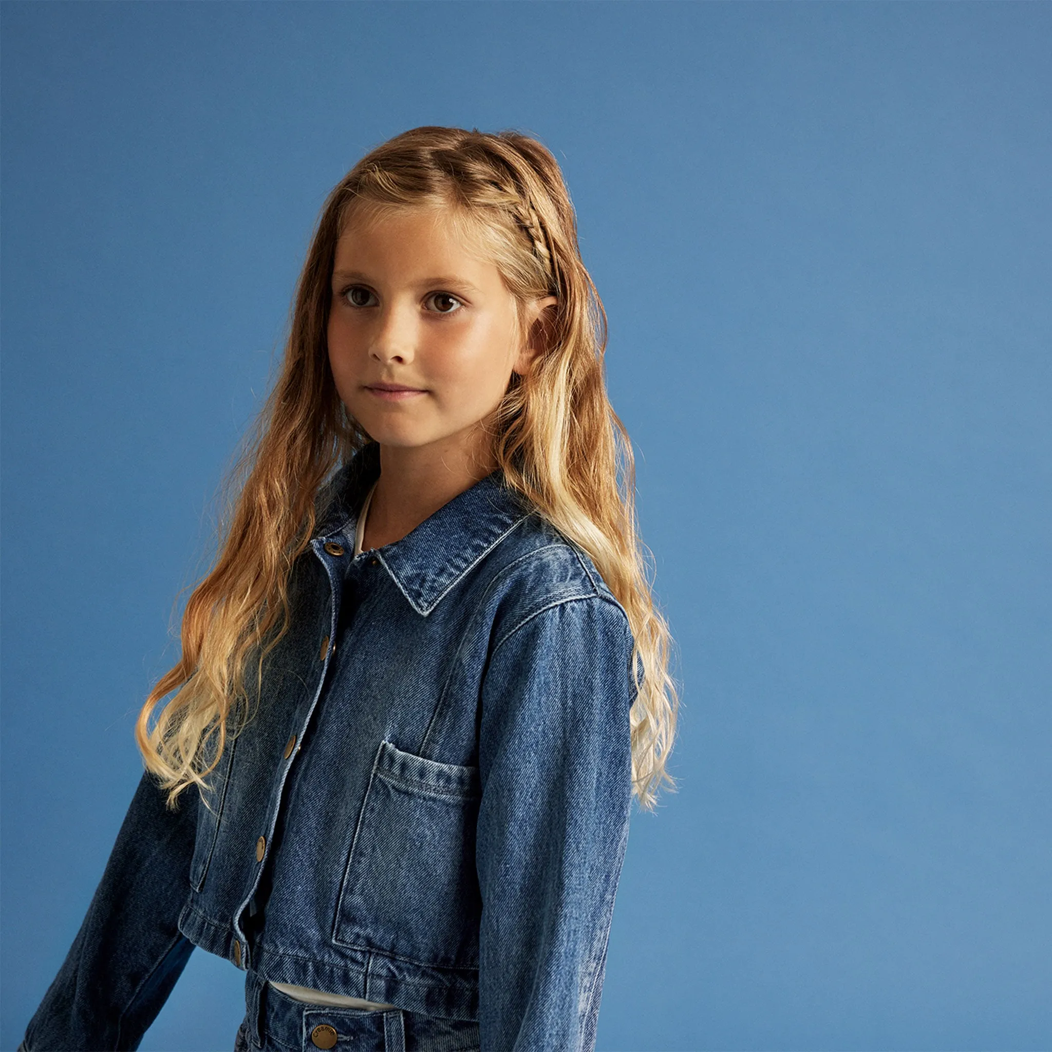 Creamie Manteau Mi-Saison Denim Court 7-14ans