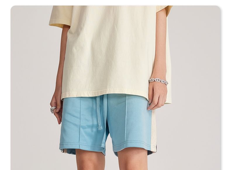 Baethreads - Unisex gestreepte, geperste sweatshorts in 6 kleuren