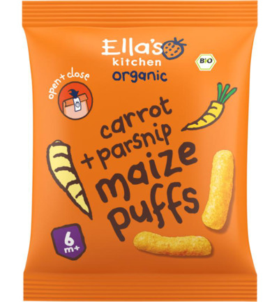 Ella’S Kitchen Maize Puffs Carrot/Parsnip 6+ Maanden Bio (20 gr)