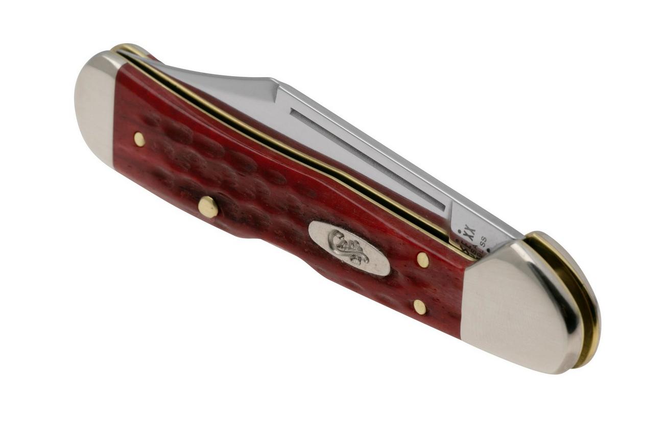 Case Mini Copperlock 10307 Pocket Worn Old Red Bone, Corn Cob Jig 61749L SS zakmes