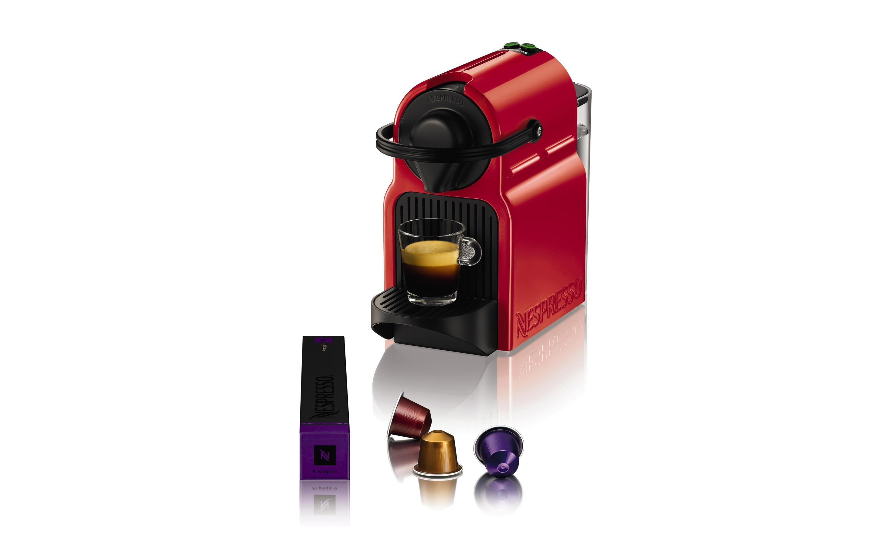 Kaffeemaschine Nespresso Inissia XN1005 RotKompakte Kapselmaschine der Original Line mit einfacher Zwei-Tasten-Bedienung