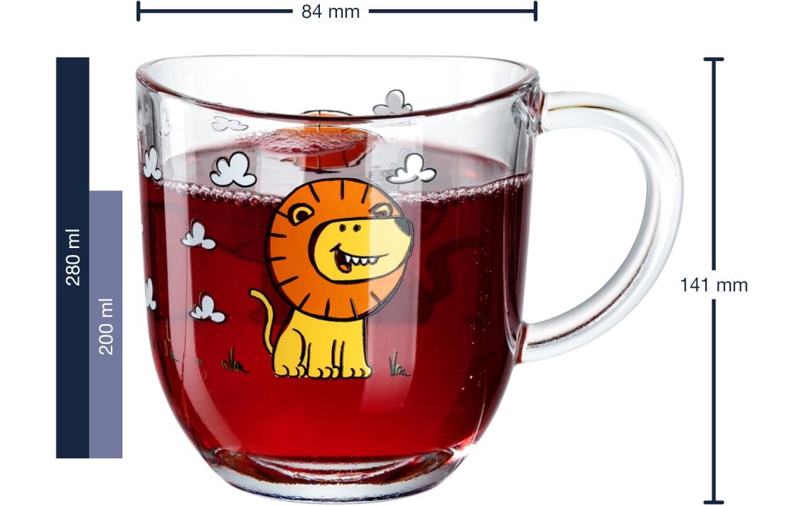 Kindertasse Bambini Löwe, 6-teiligTassen Set mit Löwen Motiv