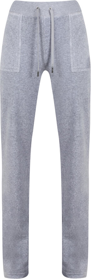 Juicy Couture Del Ray Classic Velour Pant Pocket Design Silver marl