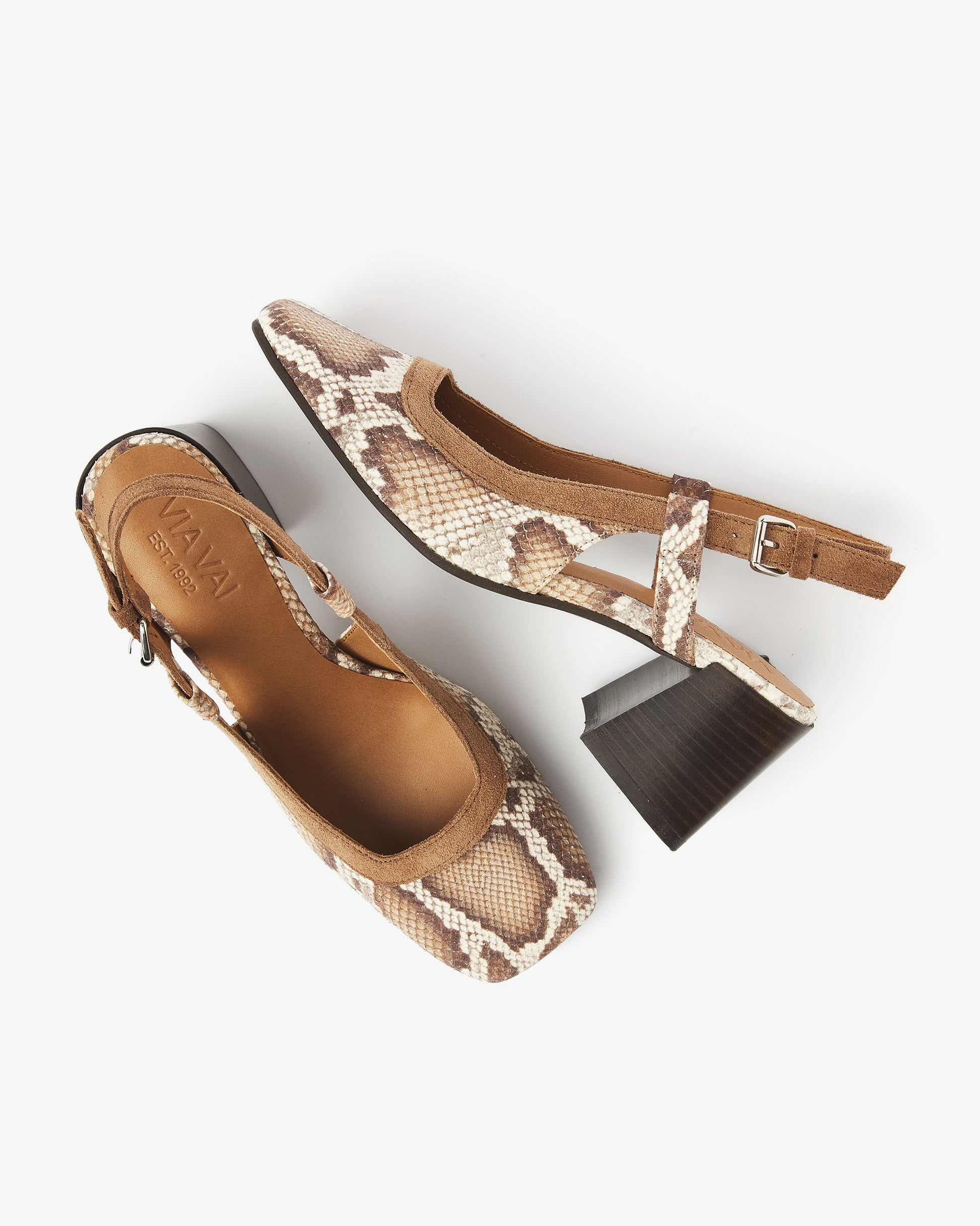 VIA VAI slangenprint slingbacks Laine Michelle