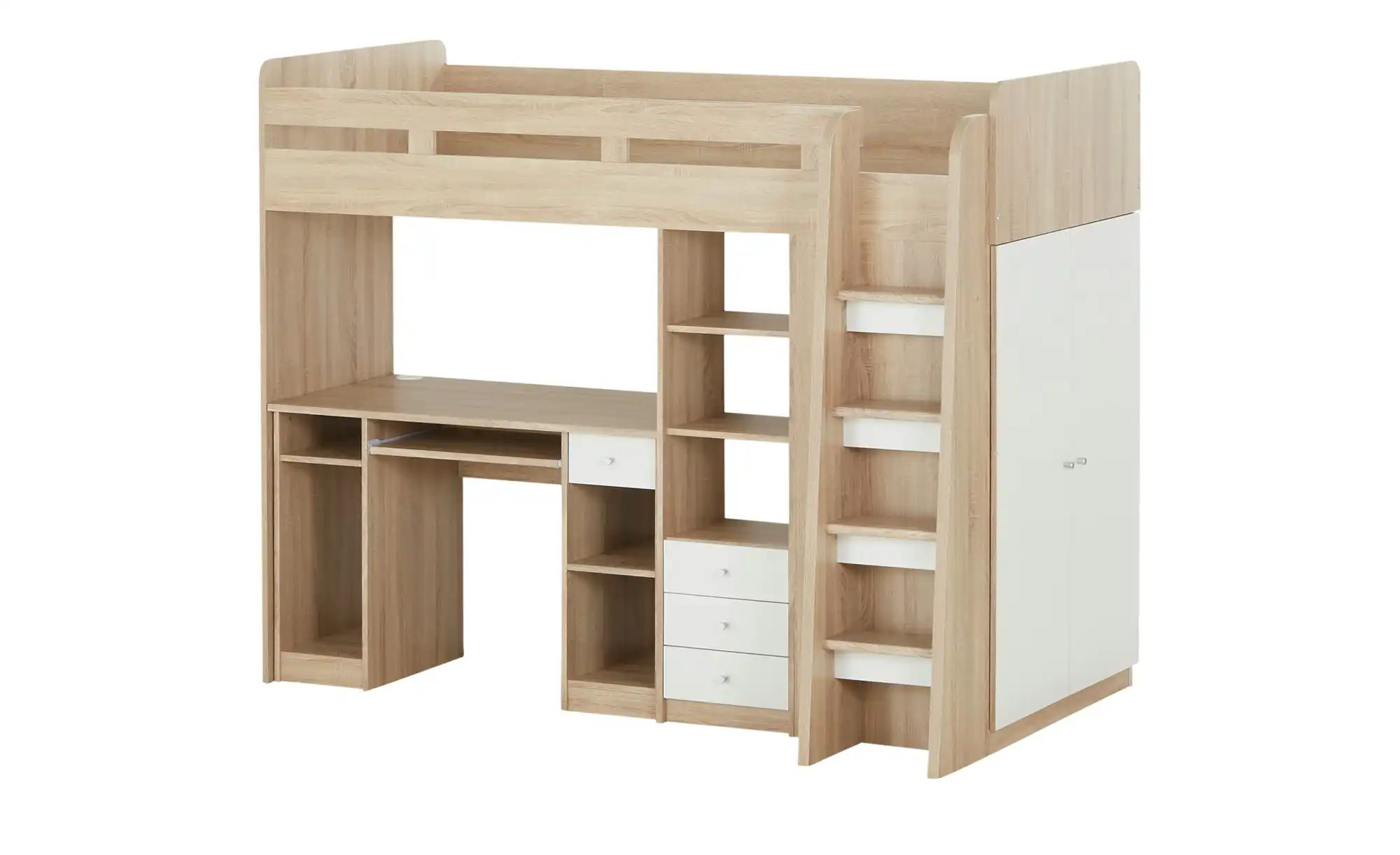 Hochbett mit Kleiderschrank und Schreibtisch Unit