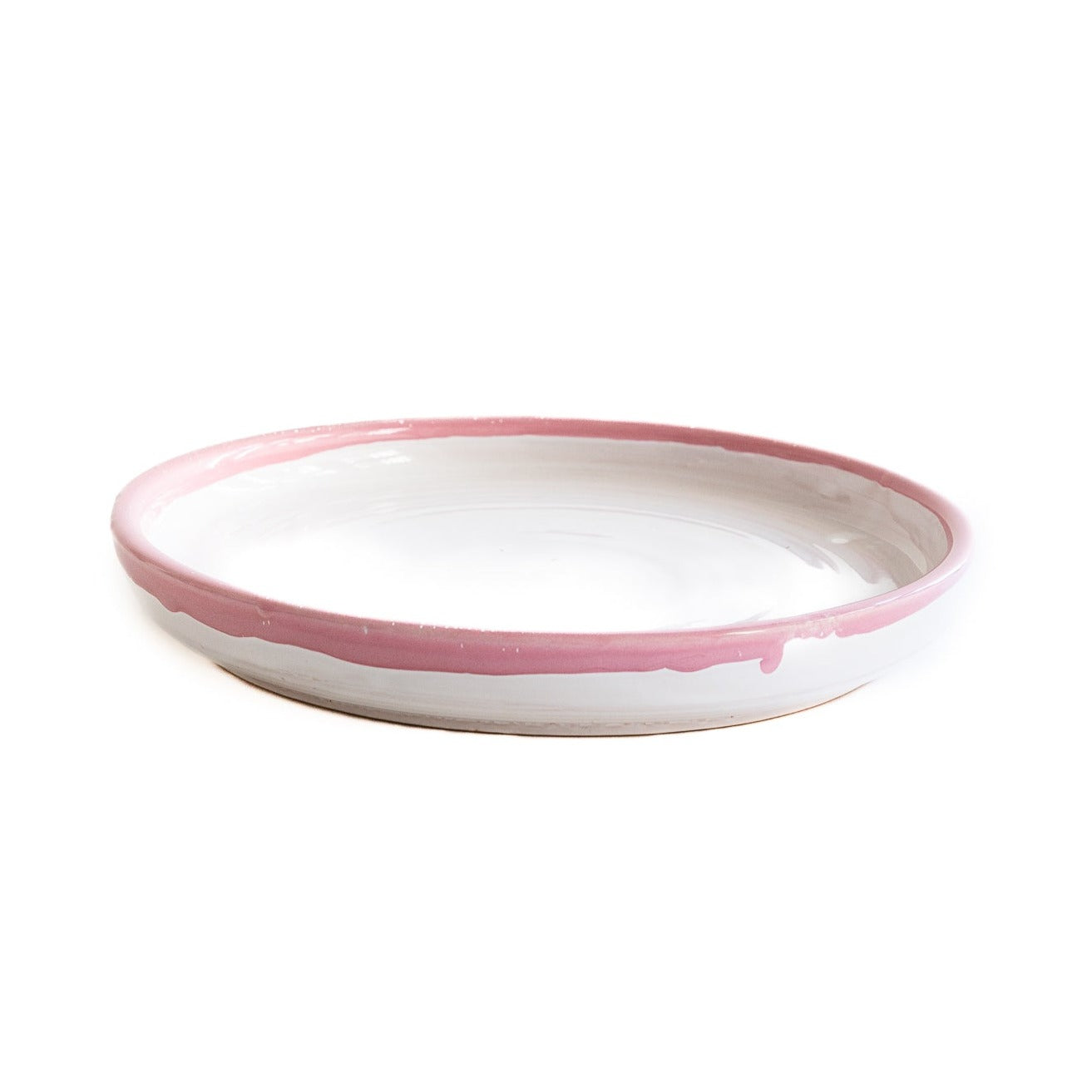Val Pottery  Ana middagstallerken, hvid/pink - Ø27 cm.