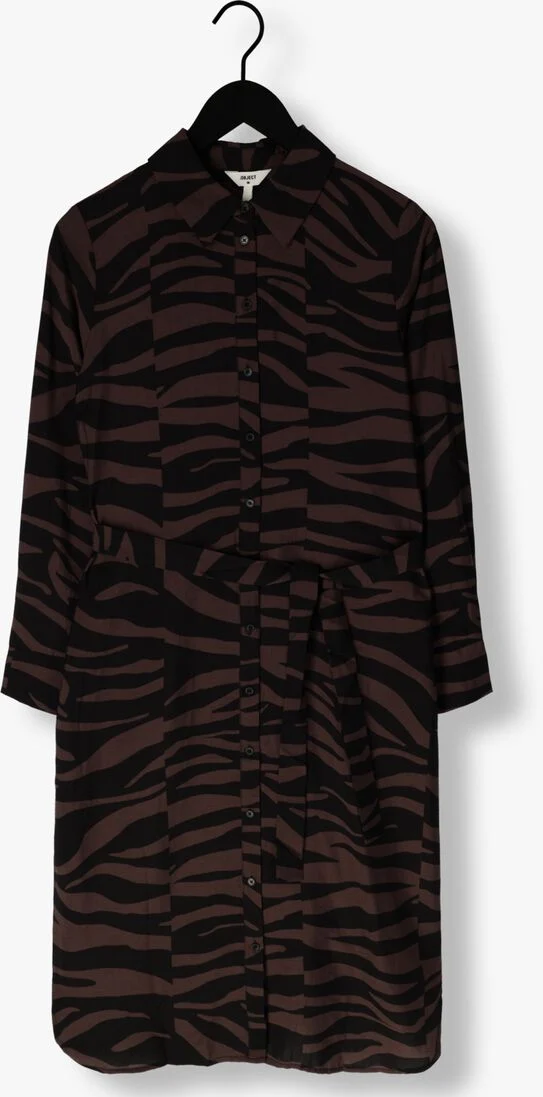 OBJECT bruine object midi jurk objcira l/s shirt dress 129
