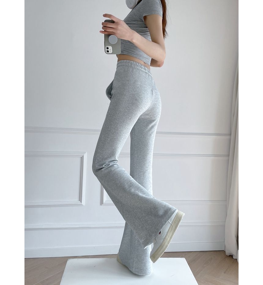 Ulark - Effen, wijd uitlopende joggingbroek met trekkoord in de taille
