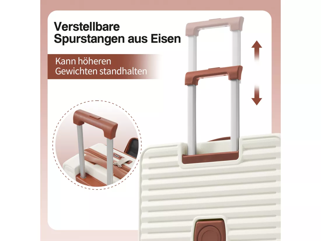 Bagage à main de 3 pièces 20&24&28 pouces– Front-Öffnungs-Design - ABS-Material - Serrure TSA - 360°Rollen-blanc