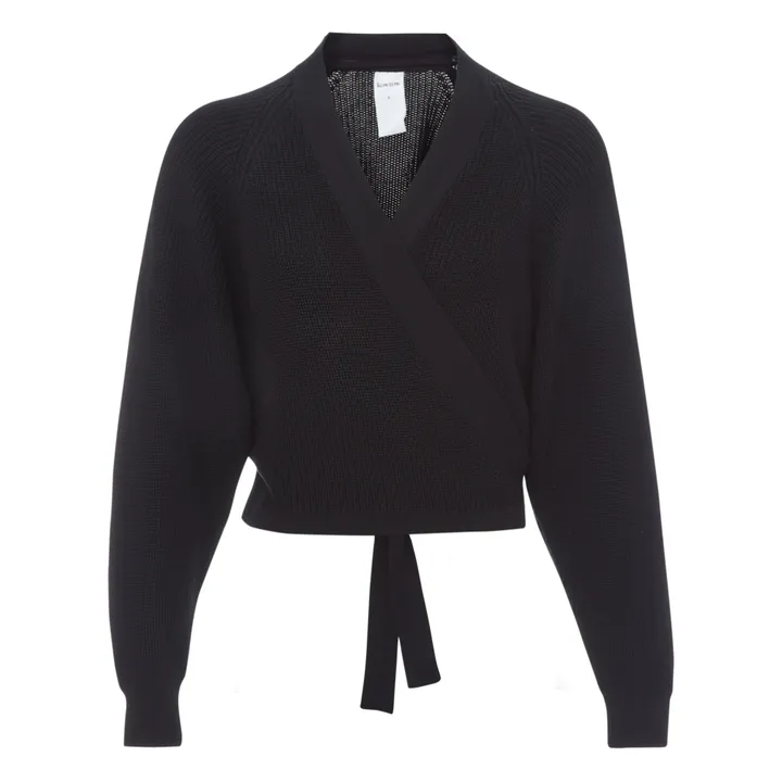 Kowtow Cardigan Croisé Composure Coton Bio | Noir