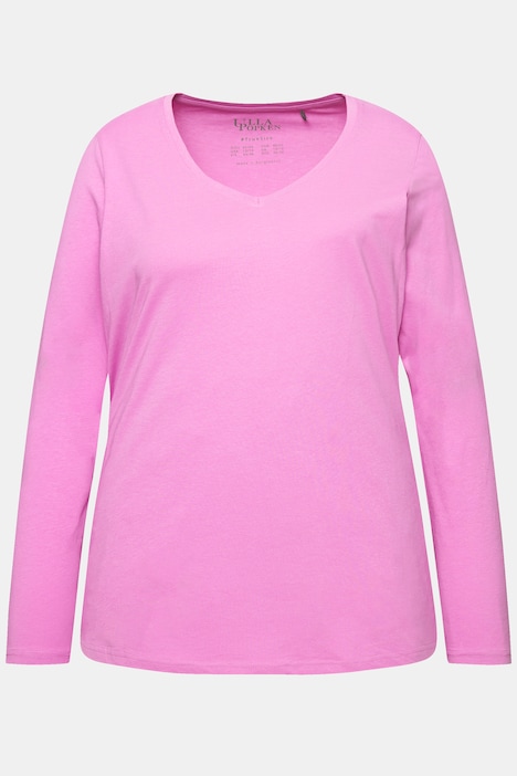 Shirt, Slim, V-Ausschnitt, Langarm