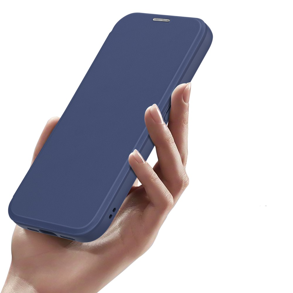 iPhone 15 Pro MagSafe Hybrid Leder Tasche   Kunststoff Rückseite - Blau / Transparent