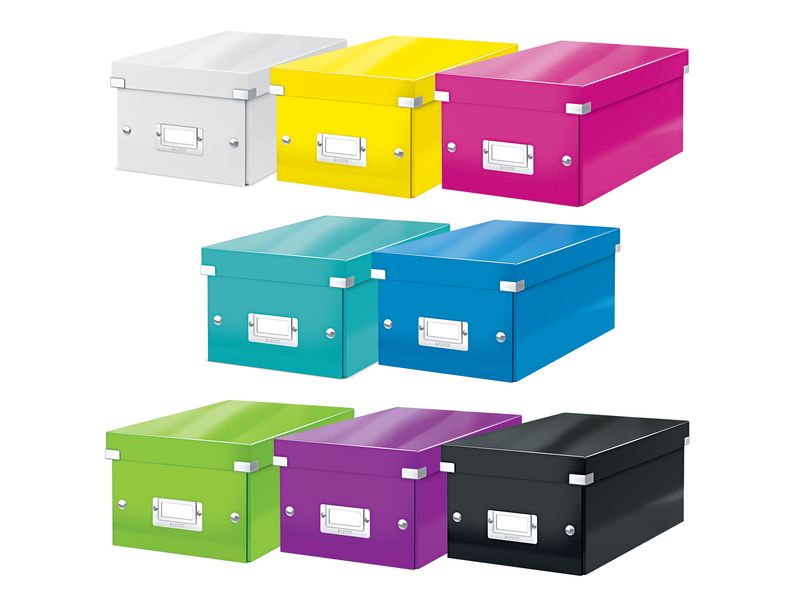 Leitz Aufbewahrungsbox 20 DVD-Hüllen, Weiss Zusammenfaltbare Aufbewahrungslösung für DVDs, weiss