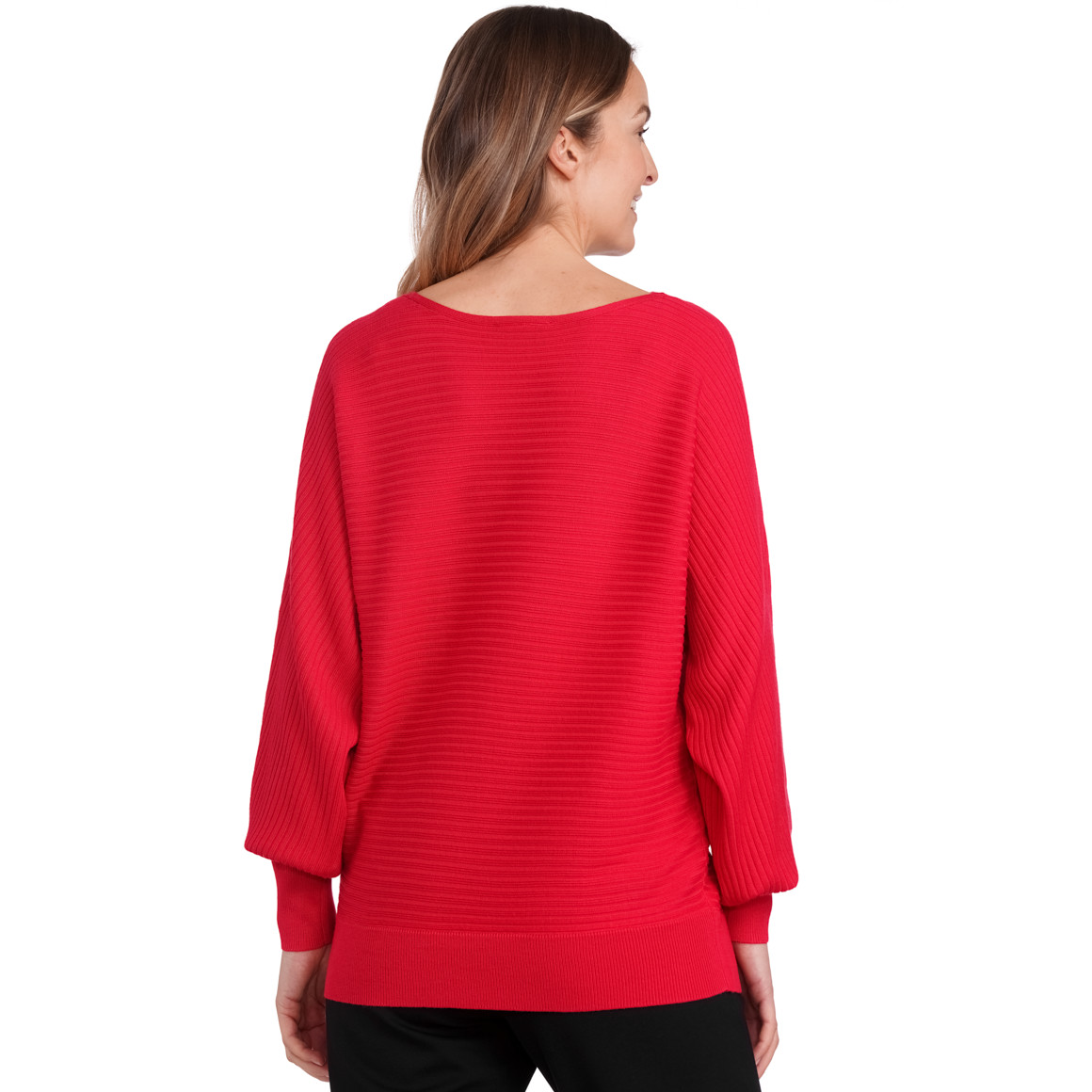 Gina Benotti Damen Strickpullover mit Fledermaus-Ärmeln rot