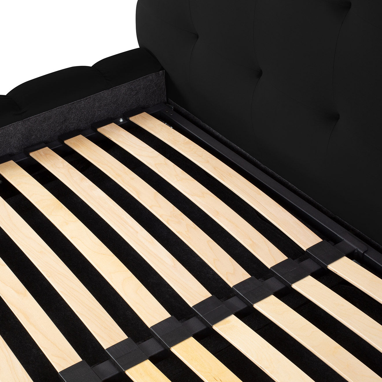 Cosmopolitan Design Lit avec coffre de rangement Bali Velours noir - 180x200 cm