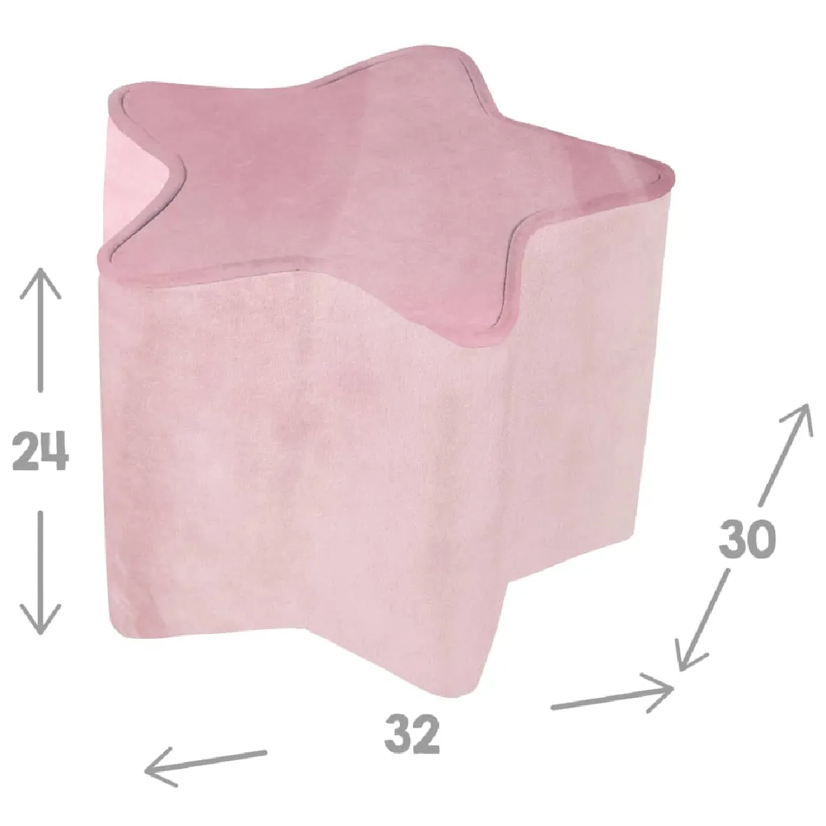 ROBA Pouf étoile enfants rose mauve
