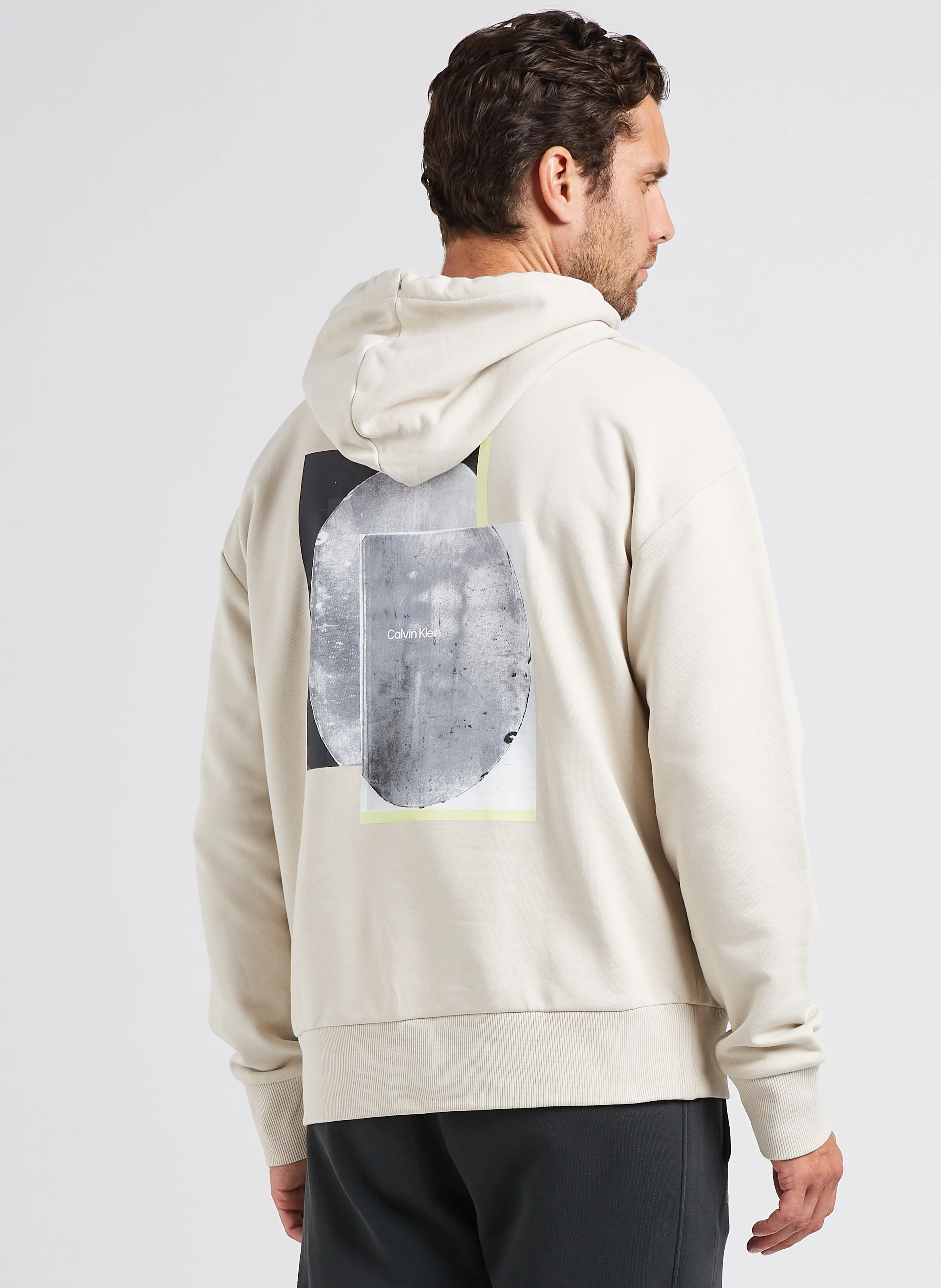 Sweat à capuche sérigraphié en coton | Beige