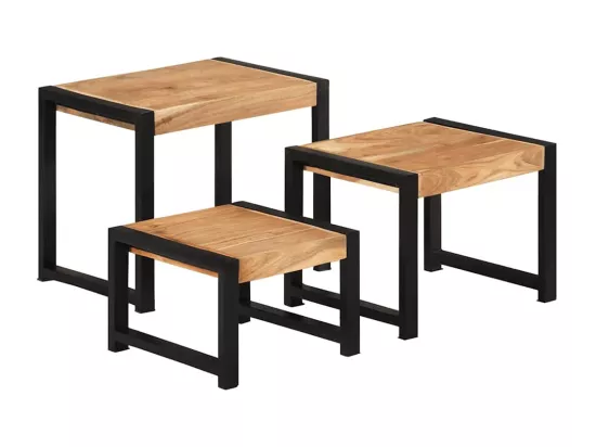 Tables gigognes 3 pcs Bois solide
