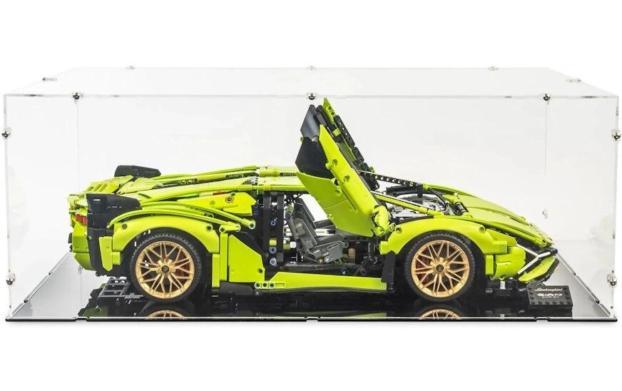 Baukasten Acryl-Display XL für LEGO 42115 Lamborghini<br>Acry-Display-Box mit schwarzem Boden für LEGO Lamborghini Sián FKP 37