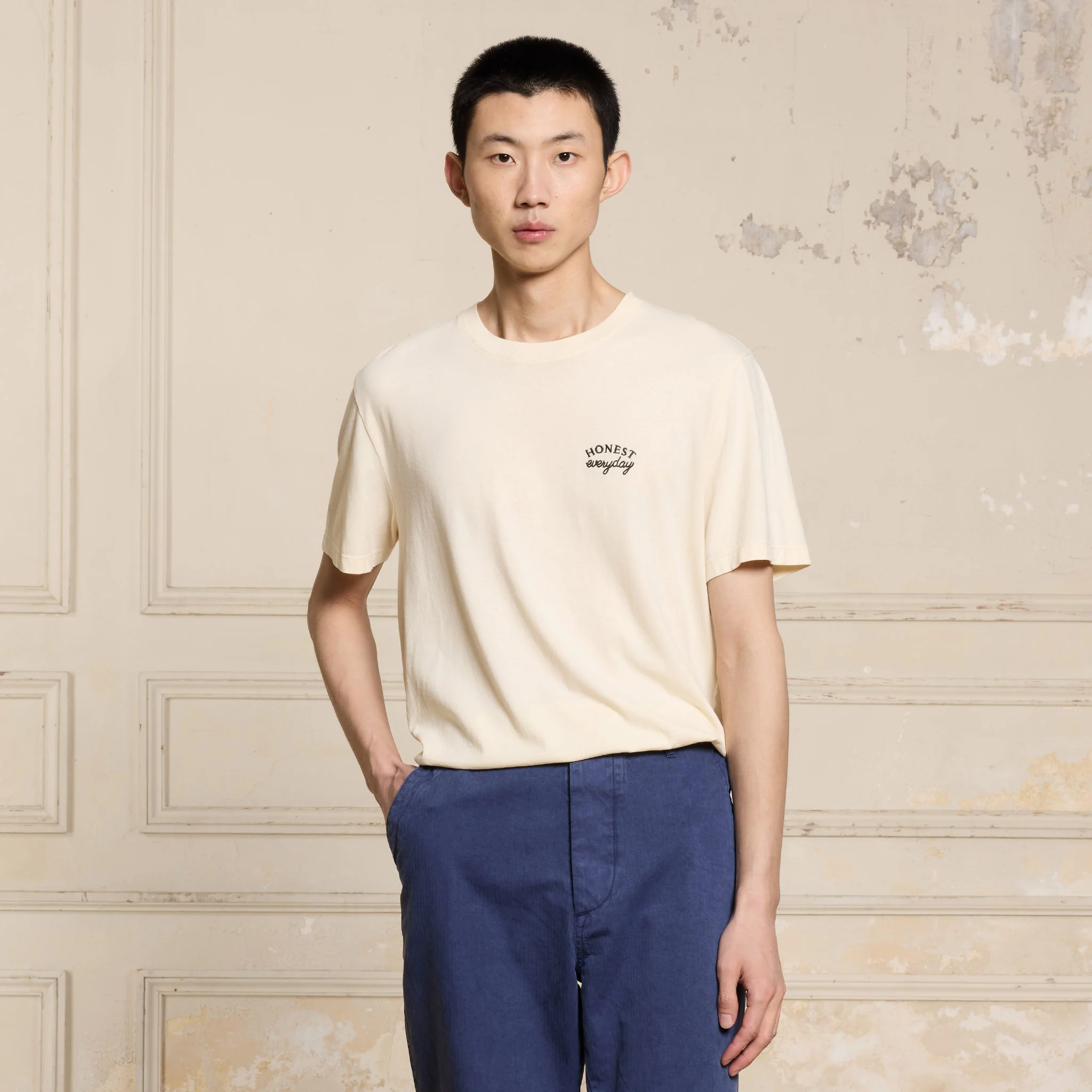 Ecru organic cotton T-shirt
