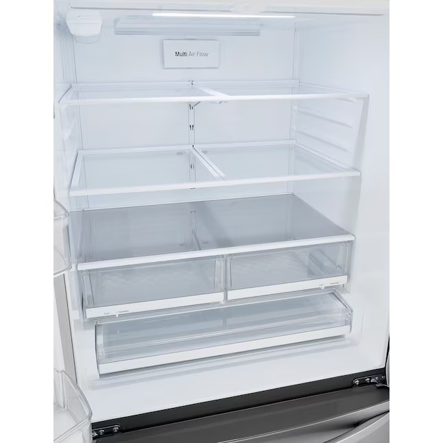 Refrigerador LG French Door de 4 portas com dispensador de água externo, capacidade de 28,6 pés cúbicos (714 litros), com máquina de gelo (aço inoxidável) e certificação ENERGY STAR.