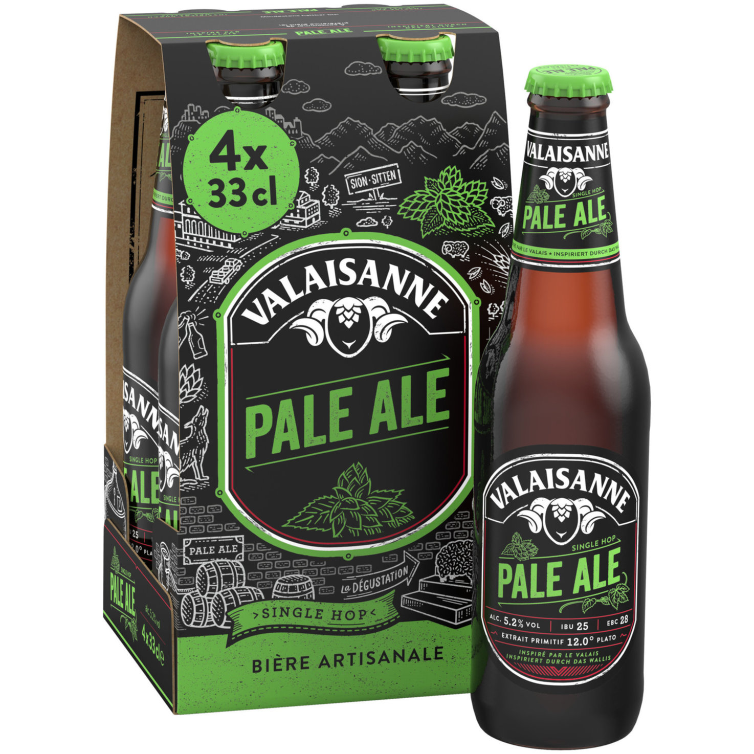 Valaisanne Pale Ale Bier 4x33cl -132cl