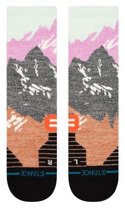 Chaussettes Stance Out Of Range Mid Wool Crew Gris/Rose