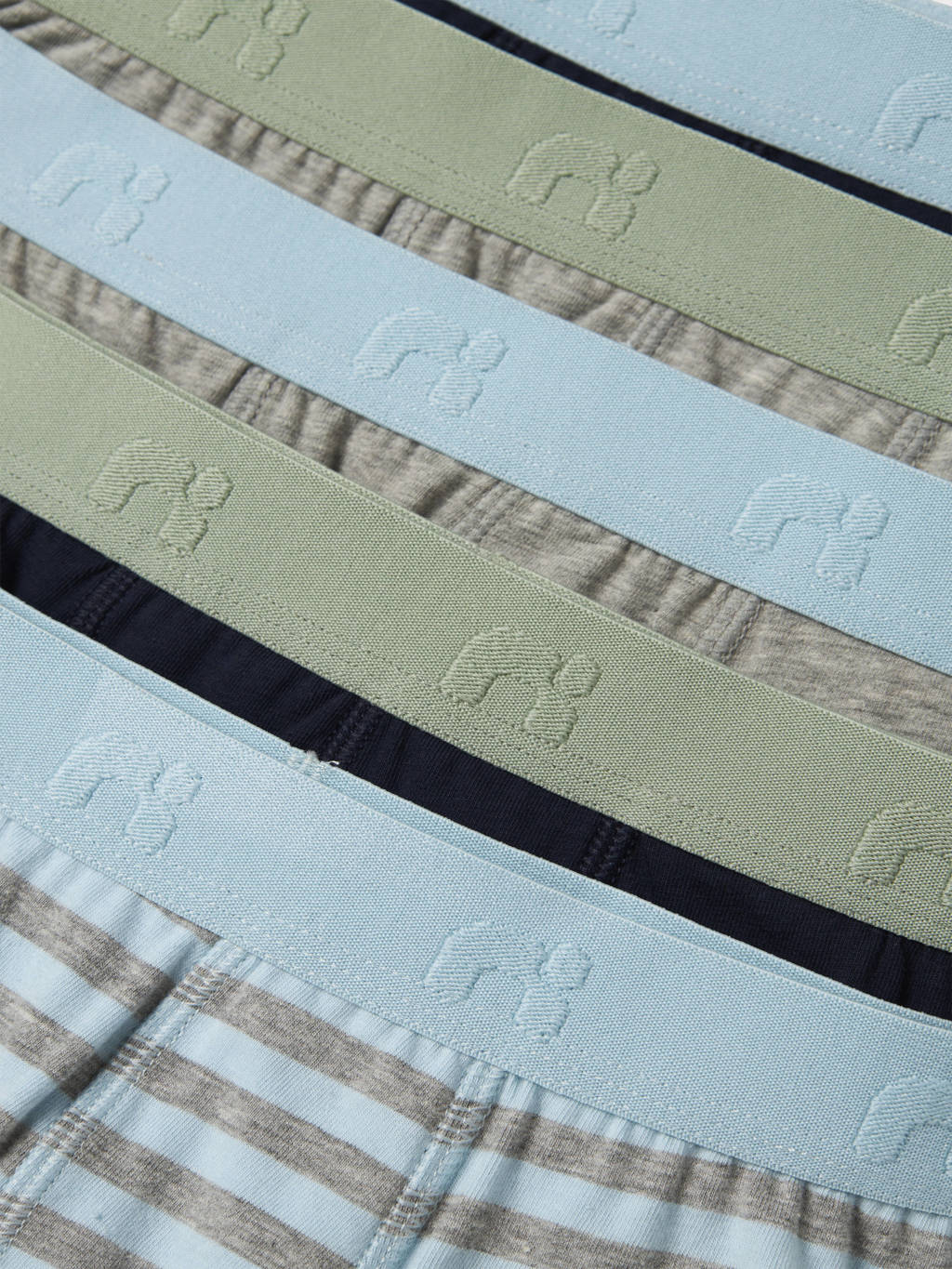 boxershort - set van 5 turquoise/grijs/donkerblauw