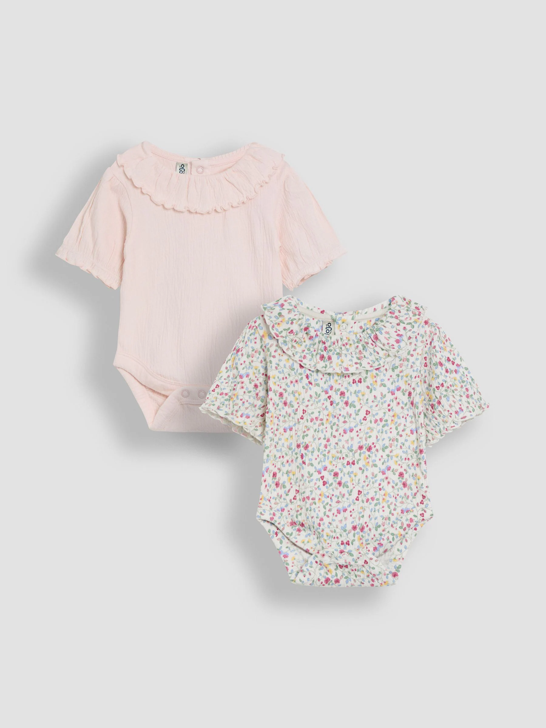 JoJo Maman Bébé Floral Frill Collar Bodies 2 Pack