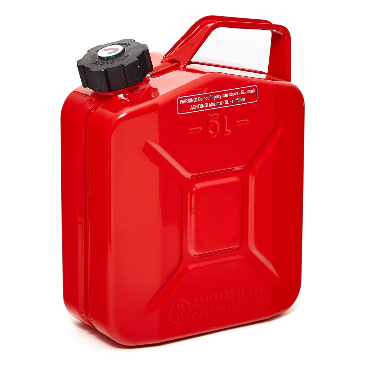 BW Metalen brandstofbus, 5 liter met schroefdop - Rood - RAL 3000 - TÜV-getest en UN-goedgekeurd - Gemaakt in Europa