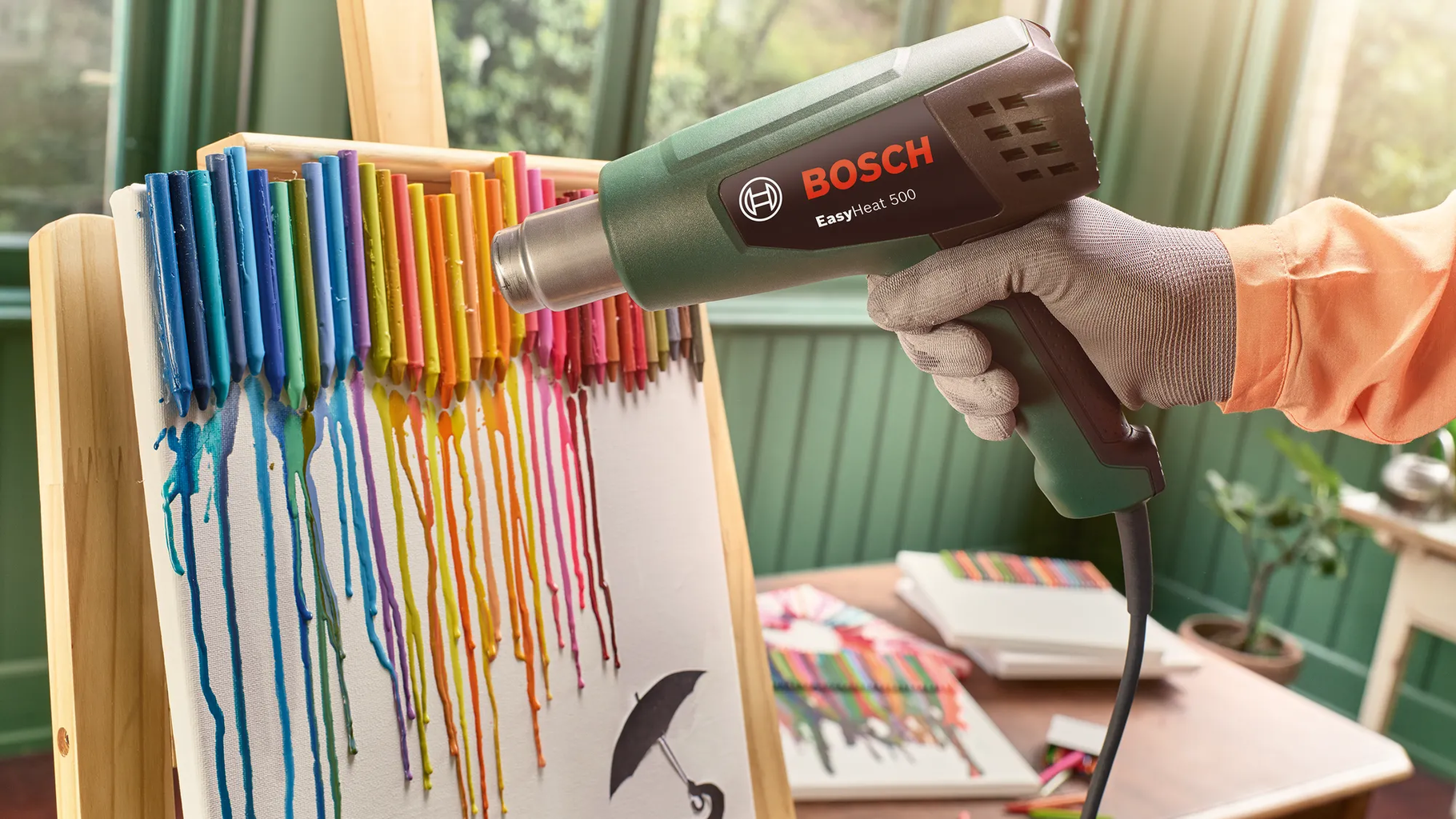 Bosch Home & Garden  EasyHeat 500    Kompaktes Heißluftgebläse mit vielseitigen Einsatzmöglichkeiten
