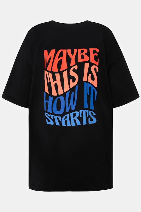 Oversize-Shirt, Rückenprint, Rundhals, Halbarm