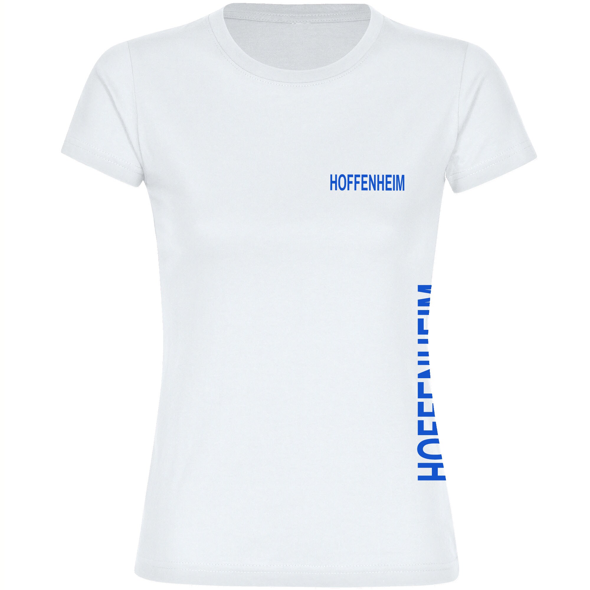 multifanshop® Damen T-Shirt - Hoffenheim - Brust & Seite - Druck blau