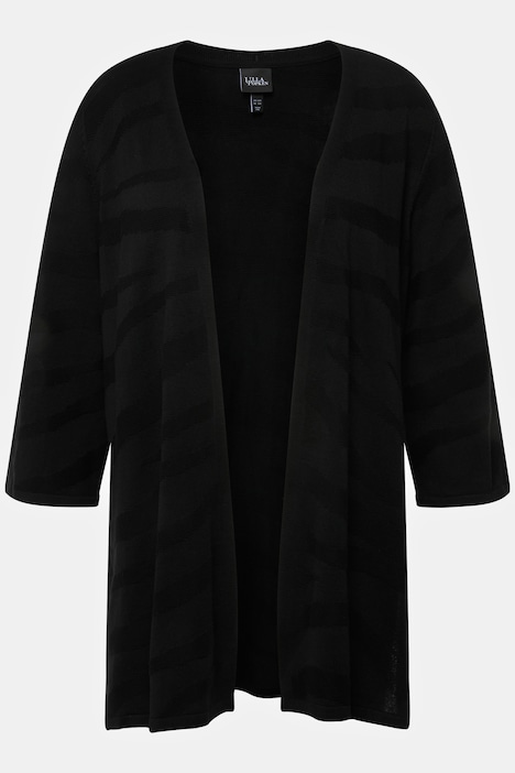 Jacquard-Strickjacke, Zebramuster, V-Ausschnitt