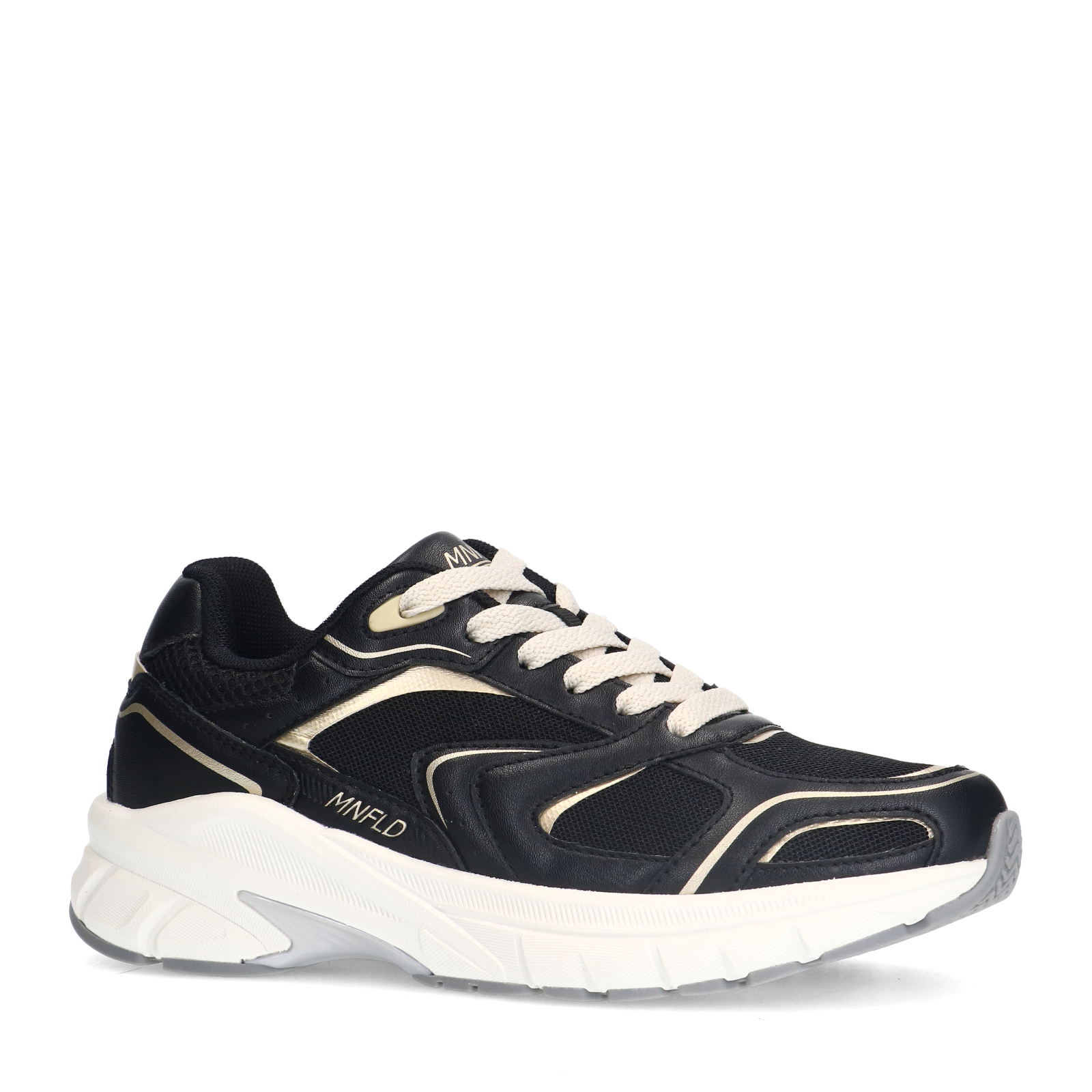 Zwarte sneakers met mesh details
