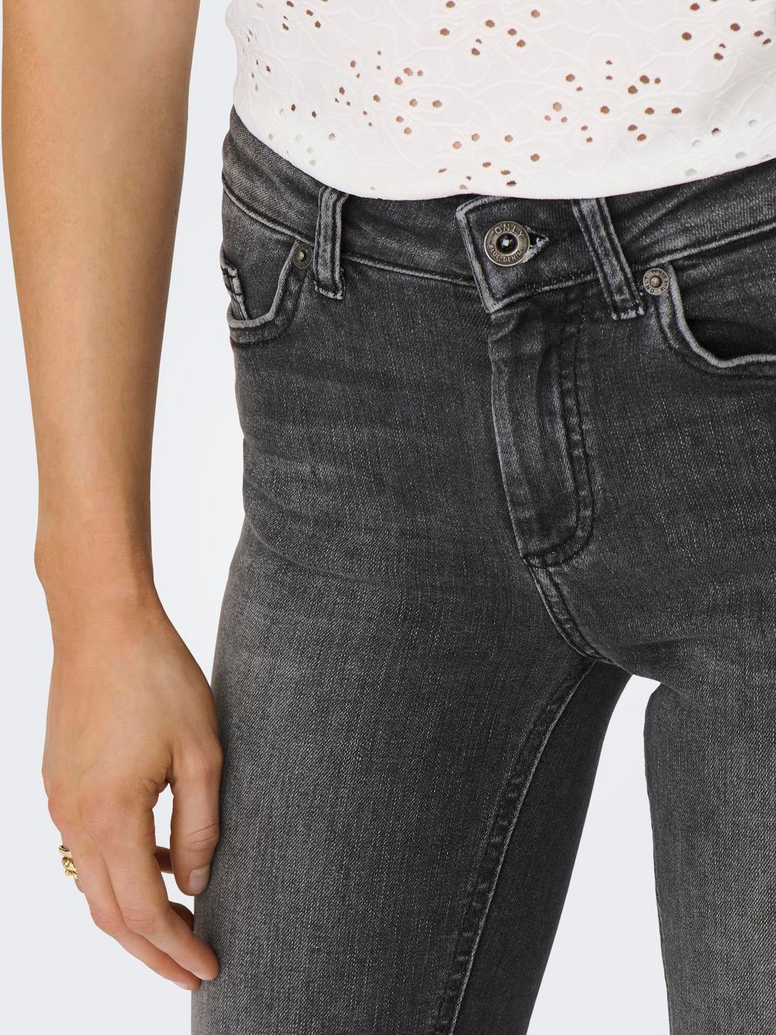ONLBLUSH Hohe Taille Ausgestellt Jeans Black Denim