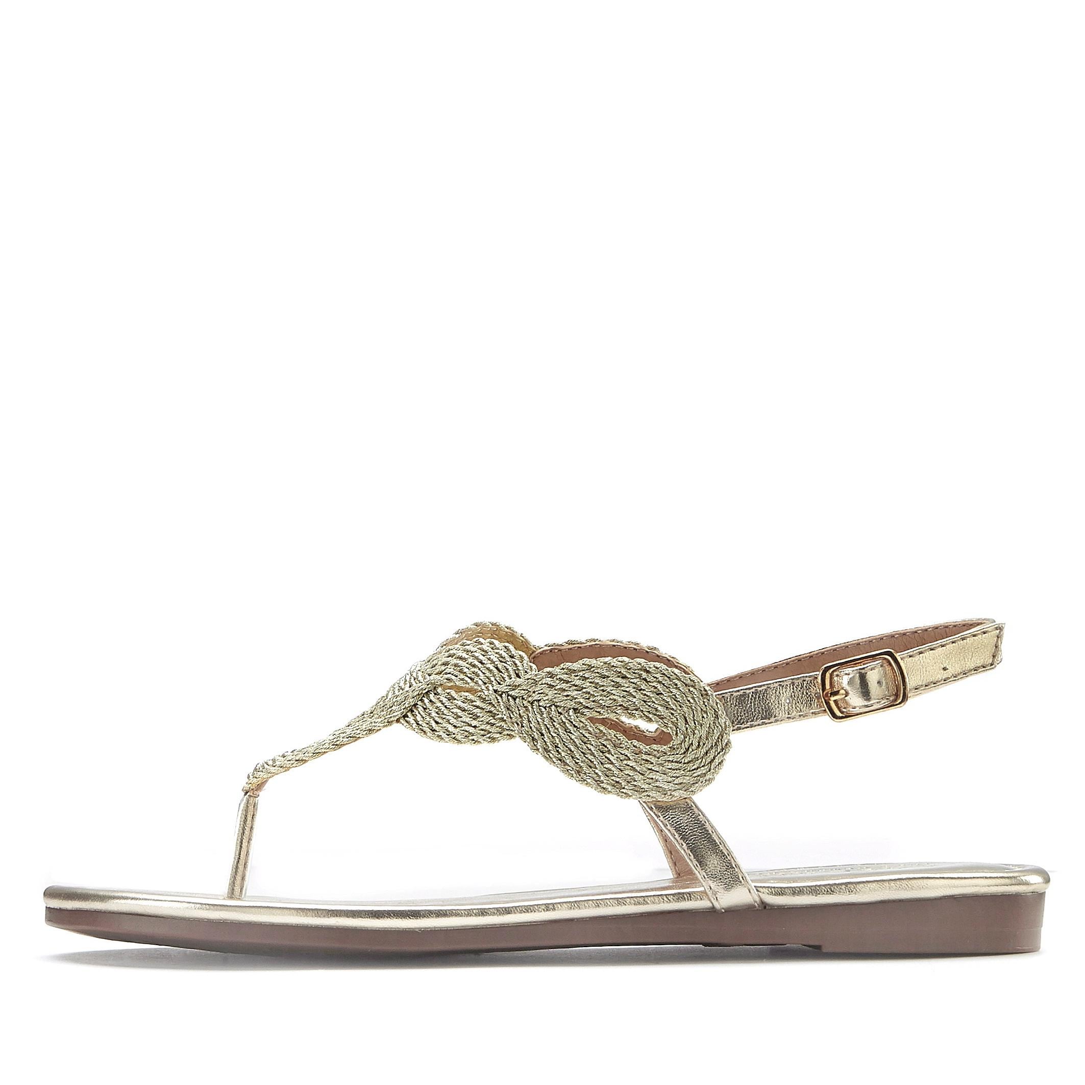 LASCANA Zehentrenner  Sandale, Pantolette im Metallic-Look VEGAN
