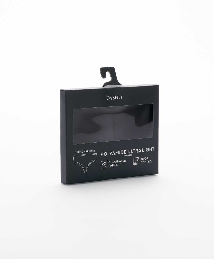 2 calcinhas fio dental de cintura alta feitas de poliamida ativa