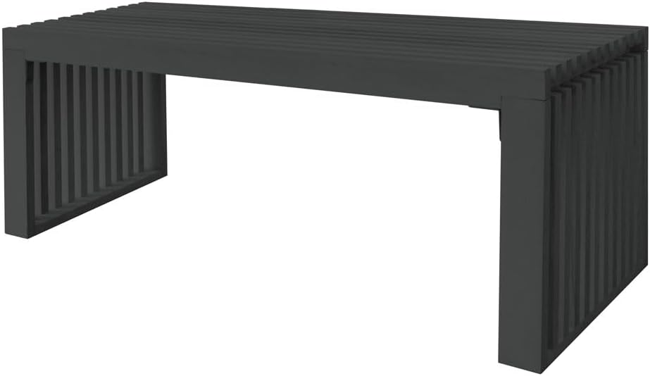 Home Deluxe - Sitzbank aus Holz LORA Schwarz - 110 cm I Gartenbank, Parkbank, Sitzgelegenheit