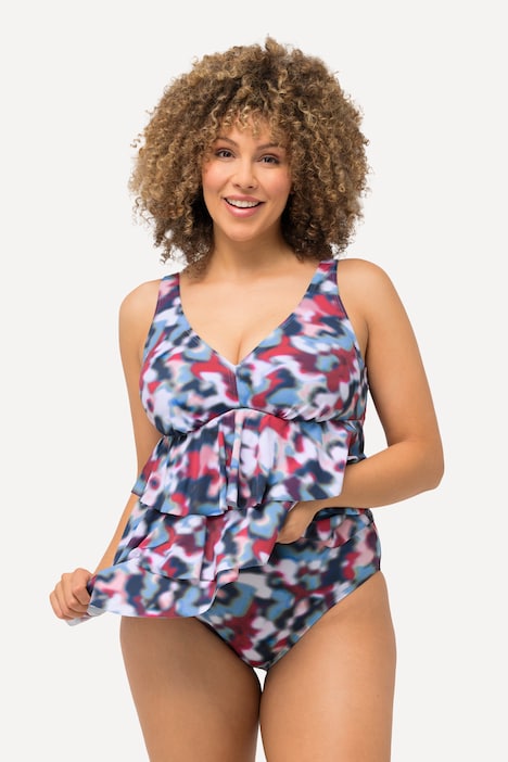 Tankini, Volants, Softcups, Träger verstellbar, recycelt