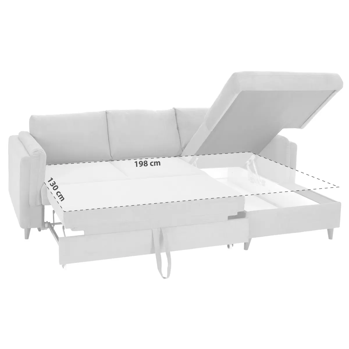 Ecksofa Rokem 198 x 130 Anthrazit