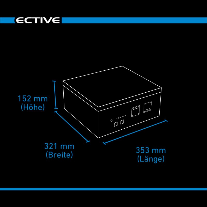 Ective LC 172L 12 V LiFePO4 Lithium Untersitzbatterie 172 Ah