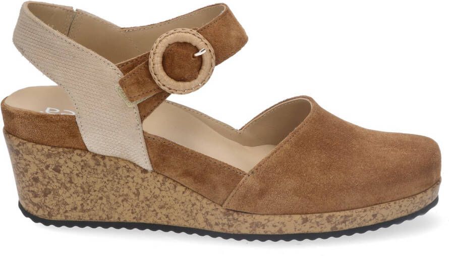 Durea 5919~H~~~~~~~~~~~~~~~~~~~~~~~~ Sandalen met hak Cognac