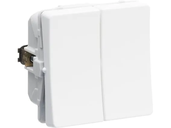LAURITZ KNUDSEN Fuga® afbryder krone, 16A 250V hvid.