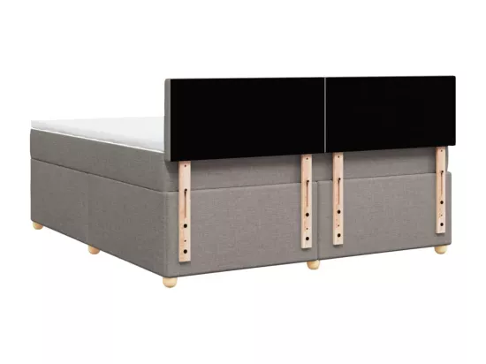 Sommier à lattes de lit avec matelas Taupe 180x200 cm Tissu