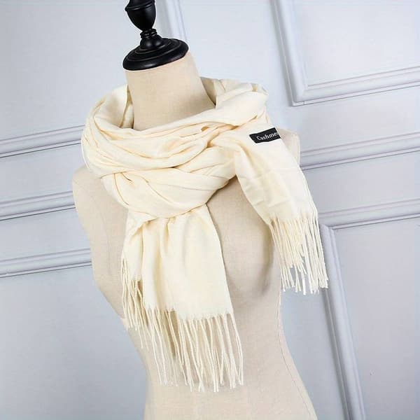 Vit Viscose sjal