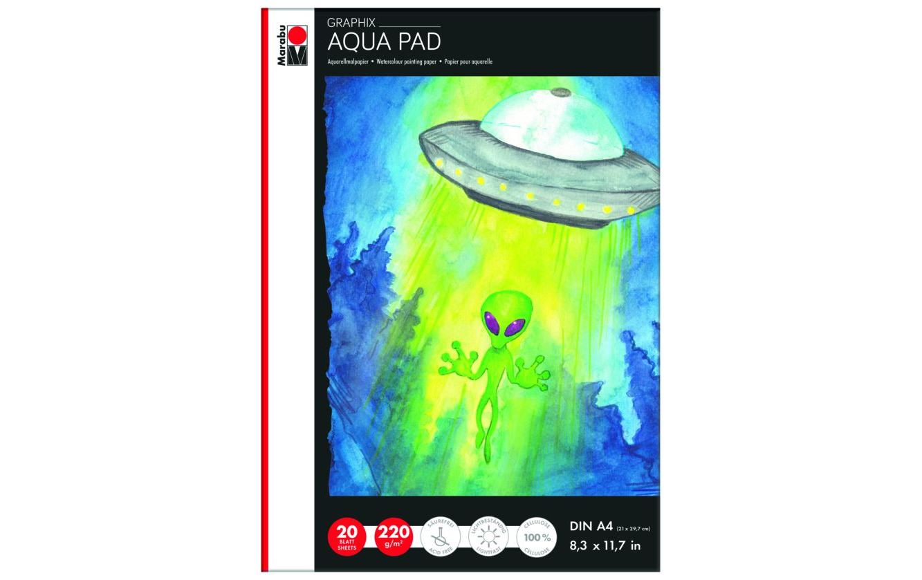 Aquarellblock Graphix Aqua Pad A4Blatt für Aquarellfarbe